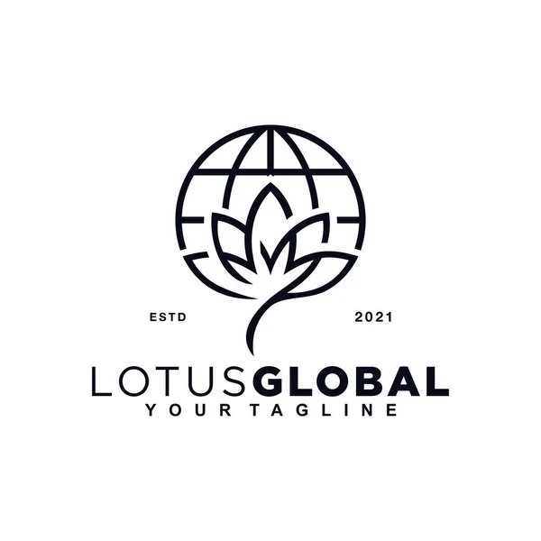 Global Lotus Logo Design Template Idéia Inspiração —  Vetores de Stock