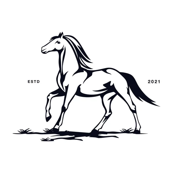 Beautiful Horse Logo Design Template Inspiration — стоковый вектор