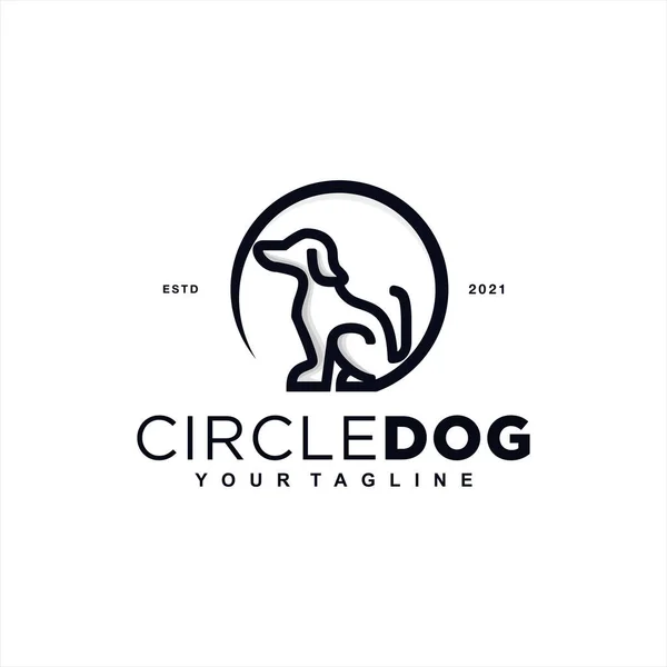 Κύκλος Σκύλος Κατοικίδια Λογότυπο Σχεδιασμός Πρότυπο Inspiration Ιδέα — Διανυσματικό Αρχείο