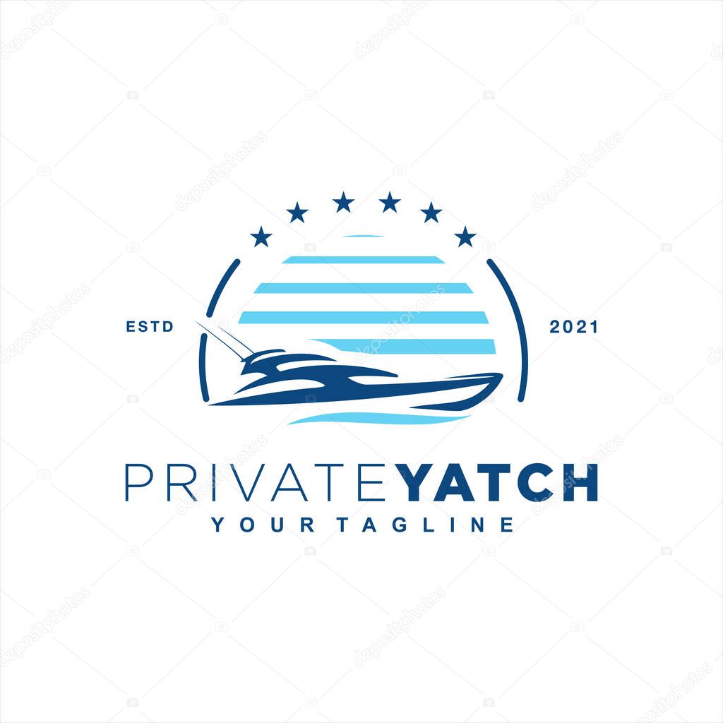 Luxury Boat Logo Design Template Inspiration Idea Concept