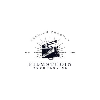 Vintage Film ve Stüdyo logo vektör tasarımı ilham fikri