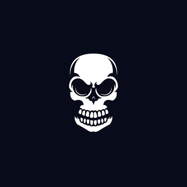 Silhouette Face Skull Logo Vector Design Template Inspiration Idea — Stock Vector