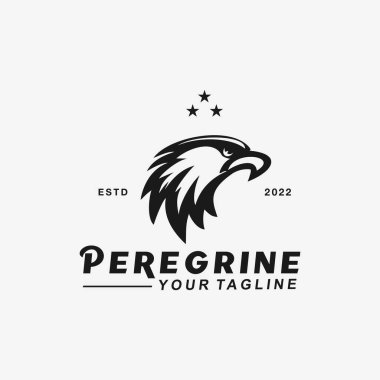 Kartal Şahin Raptor Peregrine Baş Vektör Logo Tasarım Şablonu