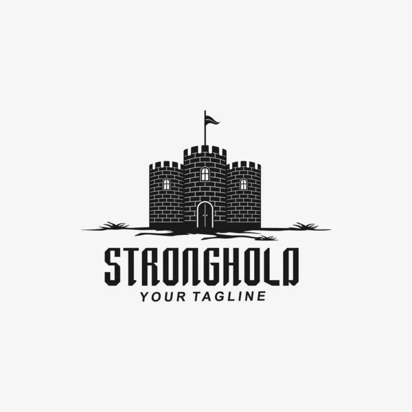 Κάστρο Stronghold Vector Λογότυπο Σχεδιασμός Πρότυπο Ιδέα — Διανυσματικό Αρχείο