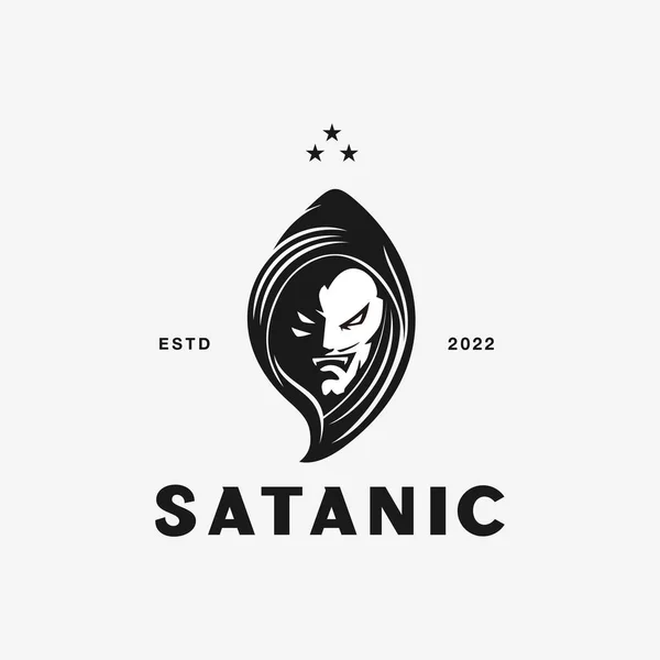 Satanisk Vektor Logotyp Design Mall Idé — Stock vektor