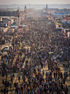 allahabad, Hindistan ın kumbh mela 2013 havadan görünümü