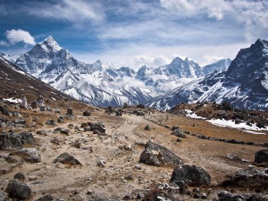 Himalayan Mountains on Everest Base Camp Trek clipart