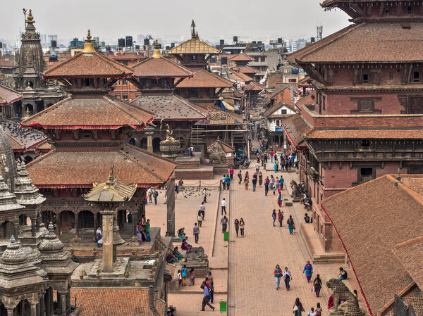 Aerial View of the Patan Durbar Square in Kathmandu, Nepal