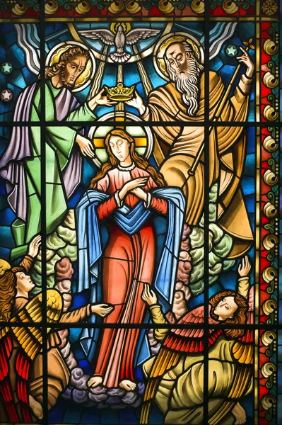 Katolikus ólomüveg ablak — Stock Fotó