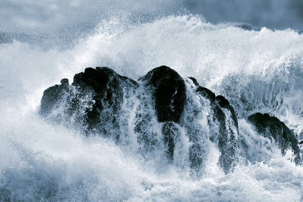 Detailed big crashing wave