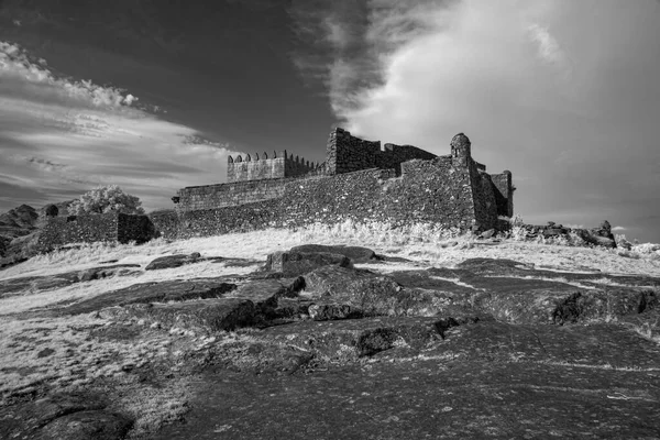 Alte Mittelalterliche Burg Soajo Norden Portugals Gebrauchter Infrarotfilter — Stockfoto