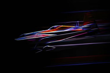 Stilize spor uçak uçuş. Dijital çalışma.