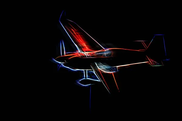 Стилізований Спортивний Літак Польоті Цифрова Робота — стокове фото
