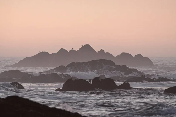 Northern Portuguese Rocky Coast Seascape Dusk — Stockfoto