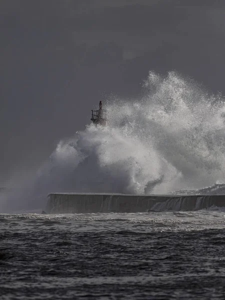 Ave River Mouth Stormy Day North Portugal — Fotografia de Stock