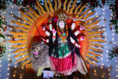 Navratri festivalinde Tanrıça Durga Idol
