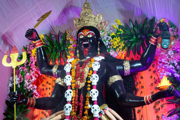 Idol Της Θεάς Lindu Kali Κατά Διάρκεια Του Φεστιβάλ Navratri — Φωτογραφία Αρχείου