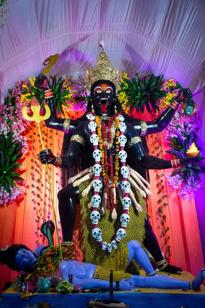 Idol Της Θεάς Lindu Kali Κατά Διάρκεια Του Φεστιβάλ Navratri — Φωτογραφία Αρχείου