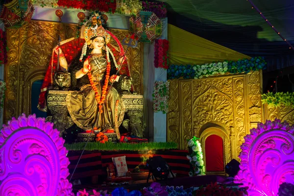 Göttin Durga Idol Bei Navratri Fest — Stockfoto