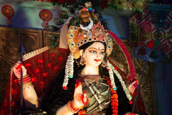 Göttin Durga Idol Bei Navratri Fest — Stockfoto