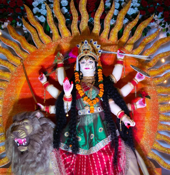 Göttin Durga Idol Bei Navratri Fest — Stockfoto