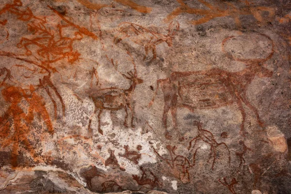 Bhimbetka Rock Shelters Raisen Madhya Pradesh India Dichiarati Patrimonio Dell — Foto Stock