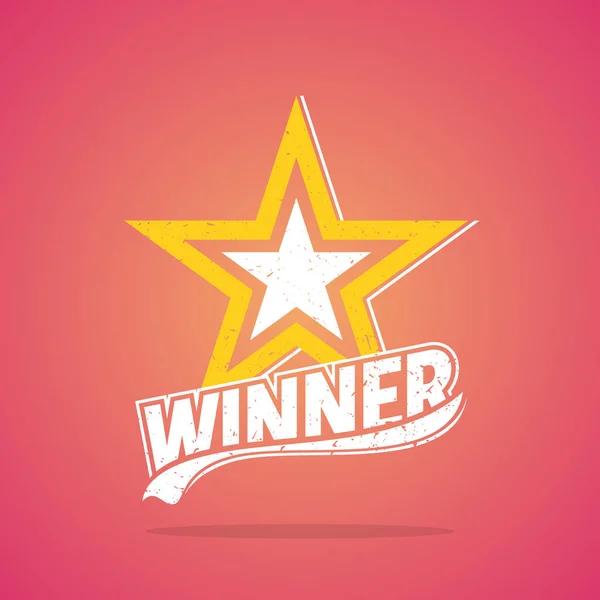 Star Winner Retro Design Illustration Vectorielle — Image vectorielle