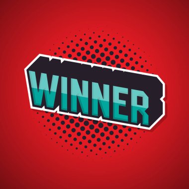 Kazanan Retro İşareti. Vektör İllüstrasyonu