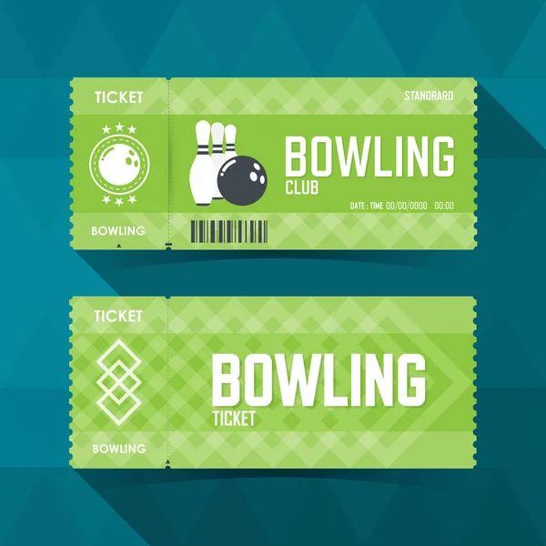 Bowling Ticket Card Design Moderno Elemento Illustrazione Vettoriale Illustrazione Stock