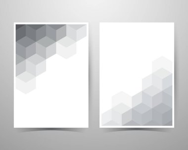 Soyut Altıgen Arkaplan, Gri Desen, Düzen Şablonu. Vektör İllüstrasyonu