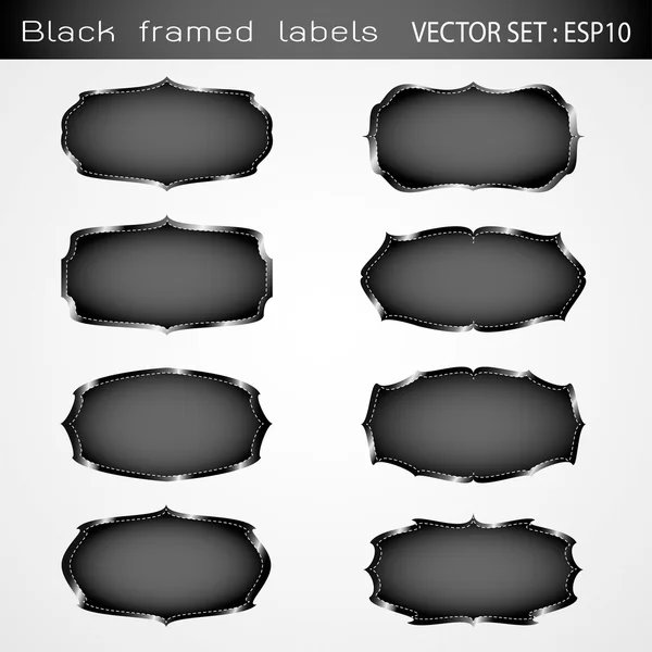 Black framed labels — Stock Vector