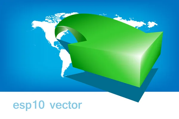 World Map Arrow Green America — Stock Vector