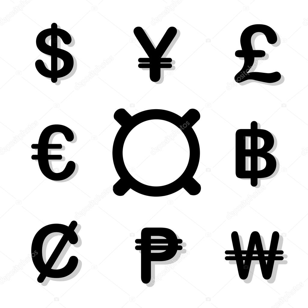 Black currency symbols