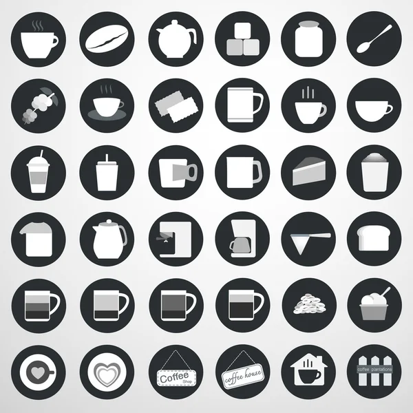 Iconos de café, ilustración vectorial — Vector de stock