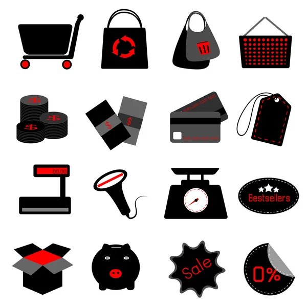 Icons set shopping — стоковый вектор