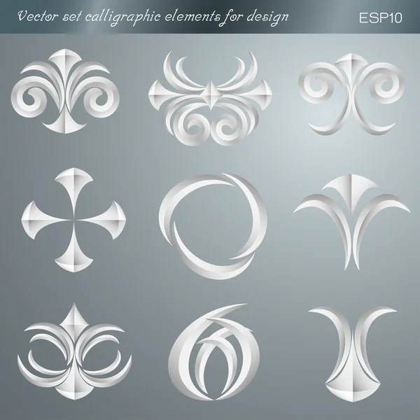 Set of calligraphic elements — Stock Vector