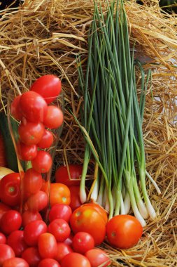 свіжі овочі - помідор, цибуля.