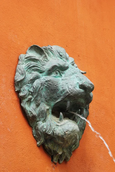 Lion sculptures spraying water. — Stock Photo, Image