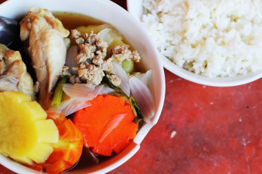 Chicken soup - rice.