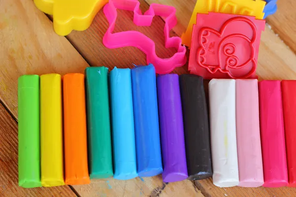 Multicolored plasticine. - On the ground — Stock Photo, Image