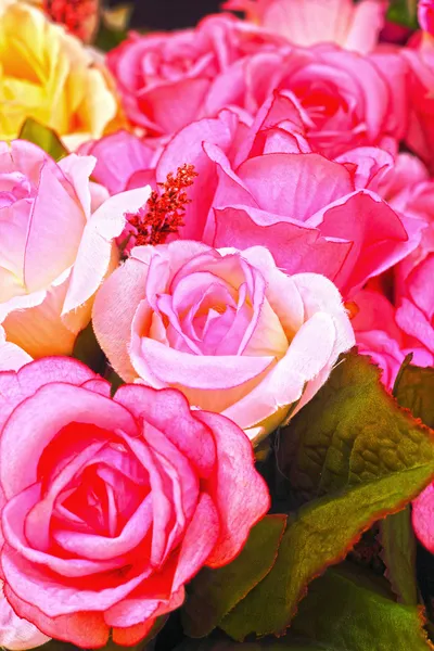 Beautiful rose of artificial flowers — Stock Photo, Image
