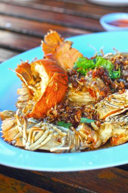 kerevit kızarmış sarımsak ve biber.