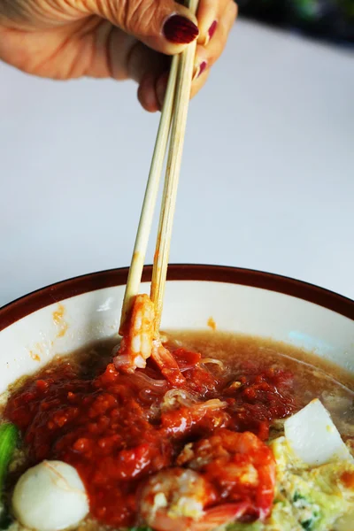 Zuppa di vermicelli ai frutti di mare - Sukiyaki — Foto Stock