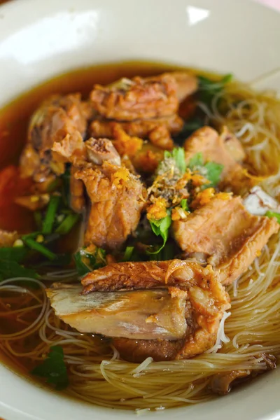 Pork noodles in soup asian style — Stock Photo, Image