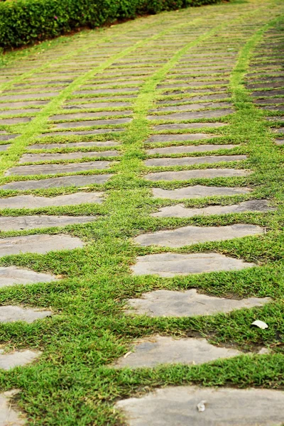 Doğal taş ve yeşil çimen — Stok fotoğraf