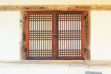 eski ahşap pencere, Güney Kore.