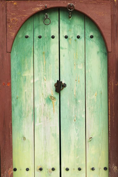 Porta velha verde - estilo vintage — Fotografia de Stock