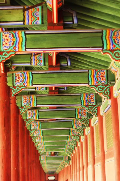 Colorful decorative wooden eaves — Stock Photo, Image