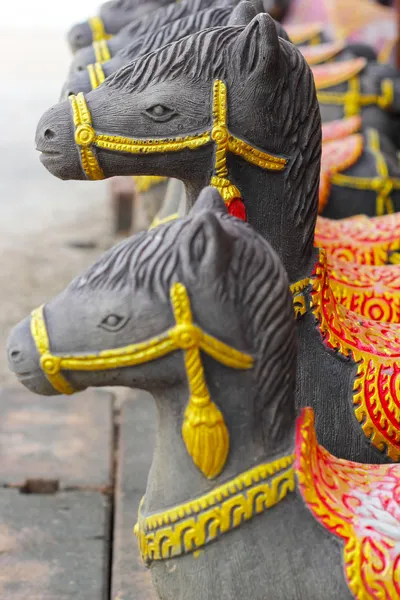 Sculptures, horse statues - in Thailand. — Stock Photo, Image