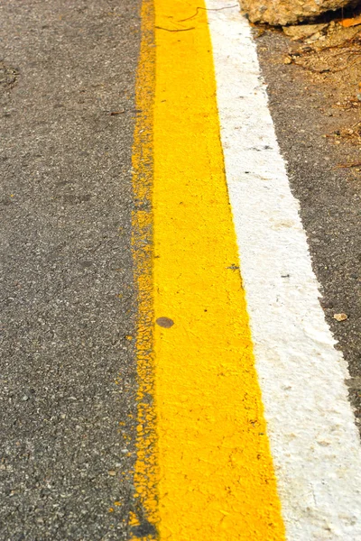 Texture road black, white, yellow. — Stock Photo, Image
